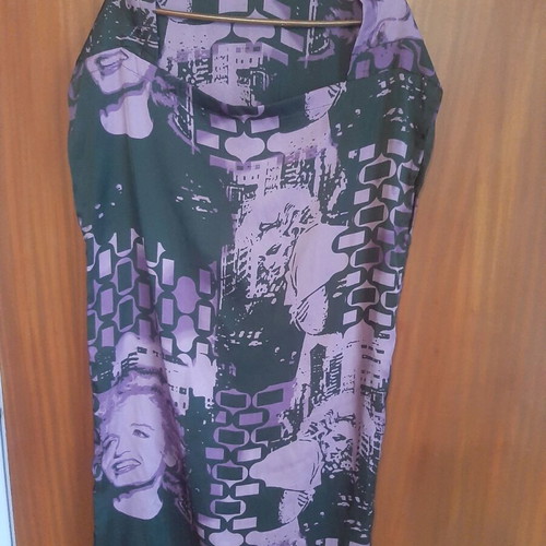 Purple French blouse dress like new with pop art designs one size