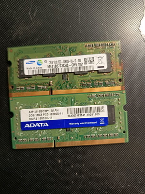 SO-DIMM DDR3 memory used, set of 2 pieces 2GB for laptop