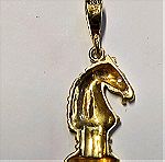  χρυσό μενταγιόν 14 καρατια άλογο πιόνι σκάκι