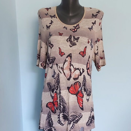 Gerry Weber women's tunic blouse with butterfly print, plus size
