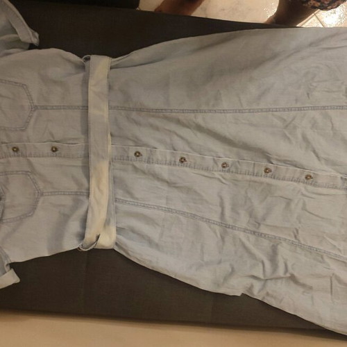 Stradivarius denim dress like new, midi, blue, size L