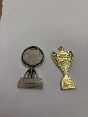 Olympiacos championship collectible cups used, set of 2 from 2000-2001 and 2006-2007