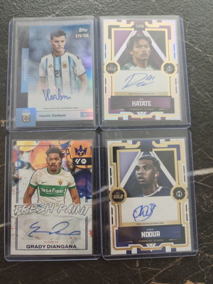Football Autograph Cards Lot of 4 Topps Gold and Panini 2024-2026