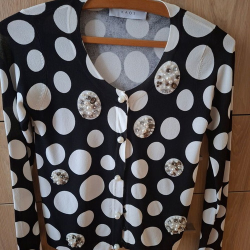 Kaos Italian polka dot cardigan new with Zara black top gift