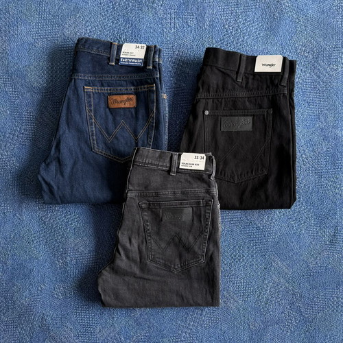 Wrangler Jeans new men's pants black and gray cotton