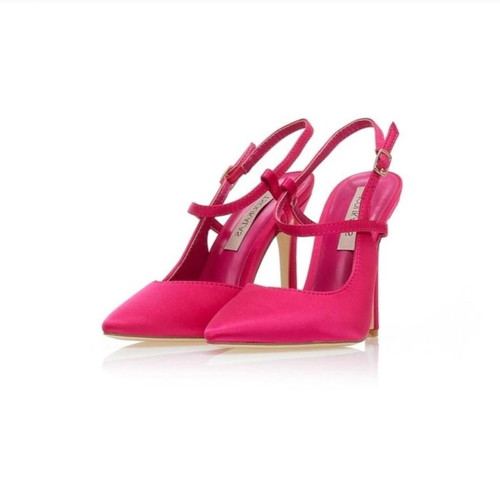 Fuchsia heels with straps like new, size 39