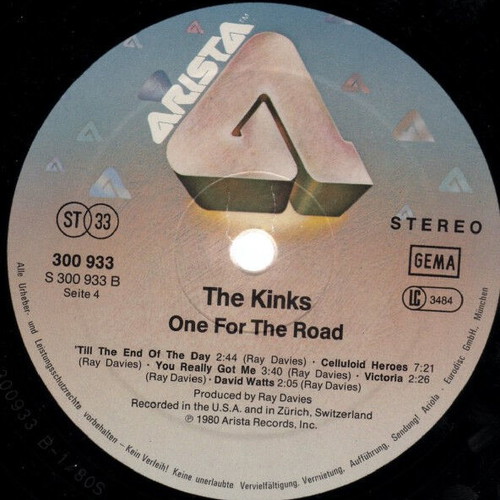 The Kinks One For The Road vinyl record used, rock