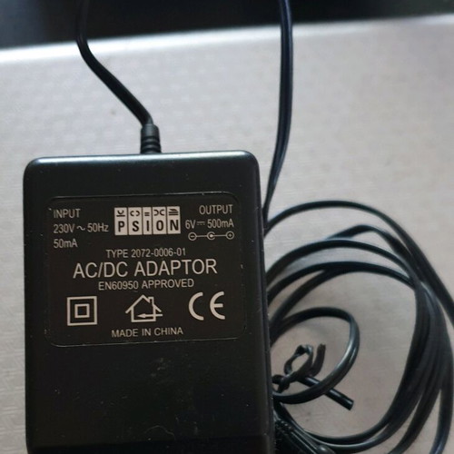 Psion AC/DC Adapter like new, input 230V output 6V 500mA