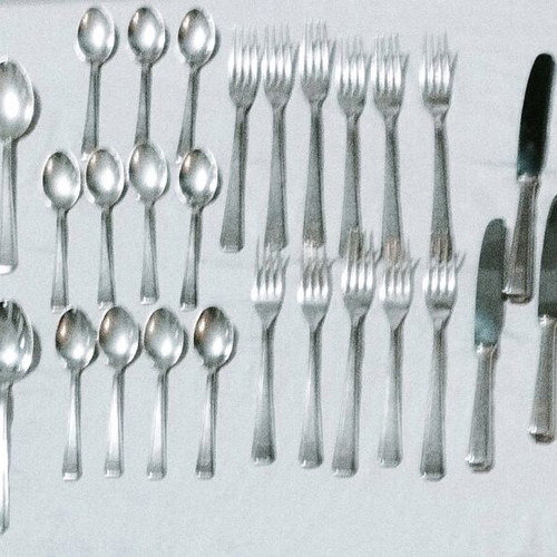 Hepp Pforzheim 44-Piece Silver-Plated Cutlery Set for 11 People used