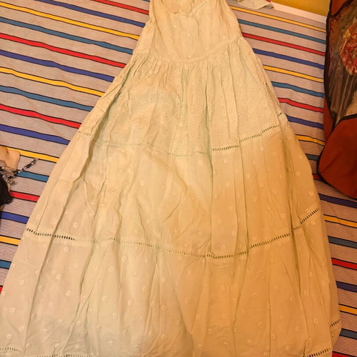 Maxi summer dress M&S Kids like new, soft green, embroidered boho style