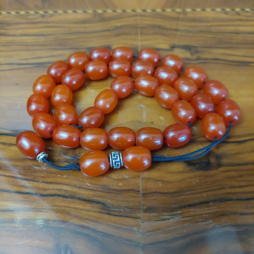 Worry beads new with 33 + 3 beads from dark orange new faturan