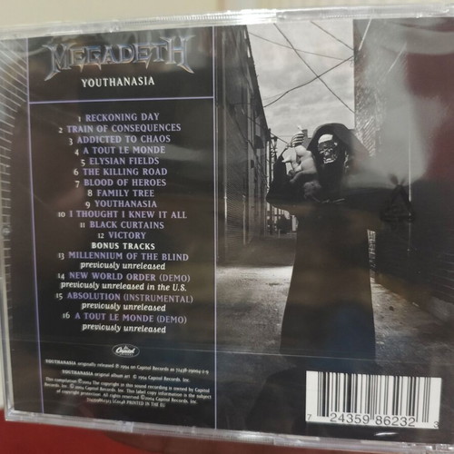 Megadeth Youthanasia CD remastered sealed with 4 bonus tracks