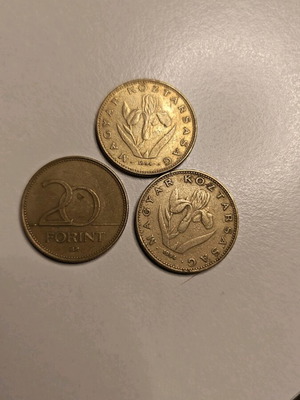 Hungary coins 1994-1995 used, 3 pieces
