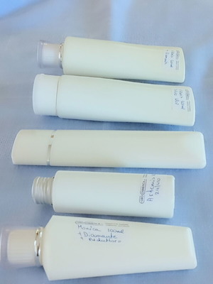 Plastic travel cosmetic containers set of 5 new