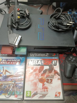 PlayStation 2 Fat κονσόλα μεταχειρισμένη με 2 χειριστήρια, 2 κάρτες μνήμης, 2 παιχνίδια