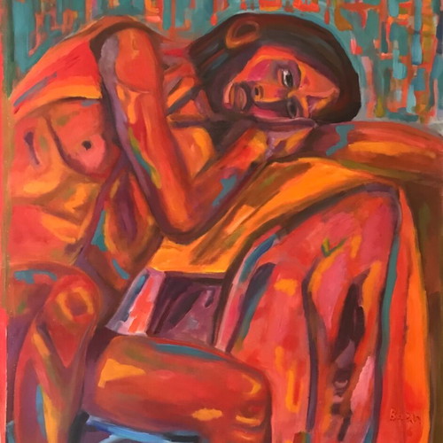 Painting by Vali Kolotourou oil on canvas like new