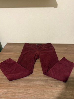 ZARA Βελουτέ Παντελόνι Μπορντώ Slim Fit Μέγεθος 30
