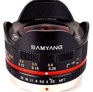 Samyang 7.5mm T3.5 UMC Fish-eye (Micro Four Thirds (MFT) Black