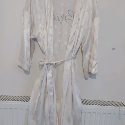 Women's satin midi robe bride like new, beige, size L