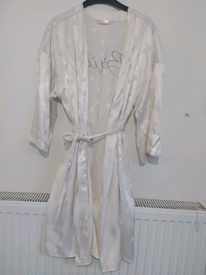 Women's satin midi robe bride like new, beige, size L