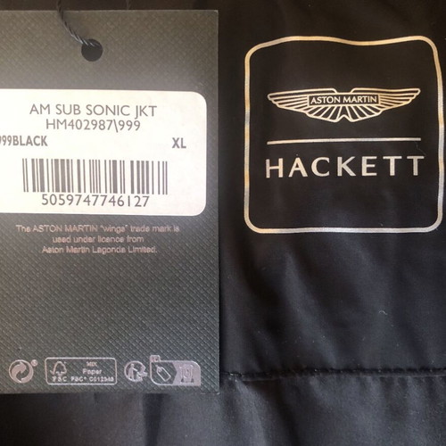 Hackett Aston Martin Sub Sonic Jacket new, men's XL, black