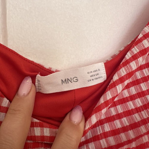Checked blouse Mango like new, size S, white and red