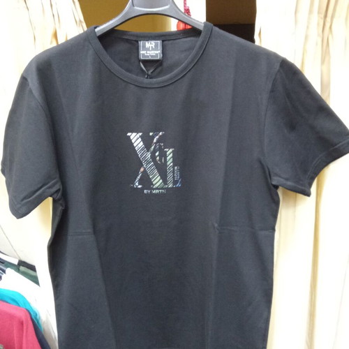 Martini Black Short-Sleeve T-Shirt with Shiny Metal XCLSV Print