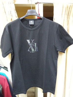 Martini Black Short-Sleeve T-Shirt with Shiny Metal XCLSV Print
