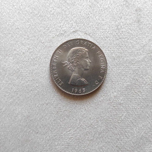 United Kingdom 1 Crown coin Elizabeth II, Churchill 1965 used