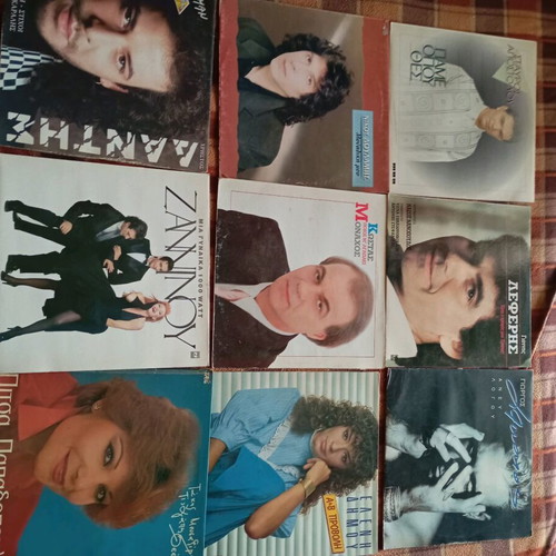 Greek vinyl records used, 69 pieces, laiko repertoire