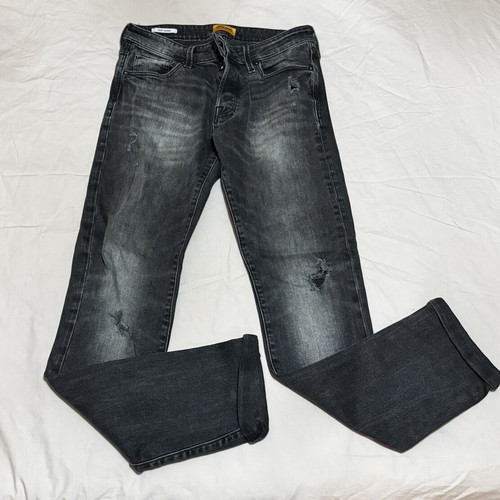 Jack & Jones black ripped slim fit jeans, size 30/34