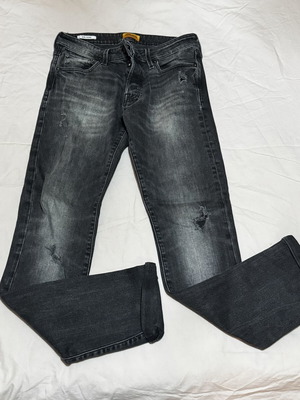 Jack & Jones black ripped slim fit jeans, size 30/34