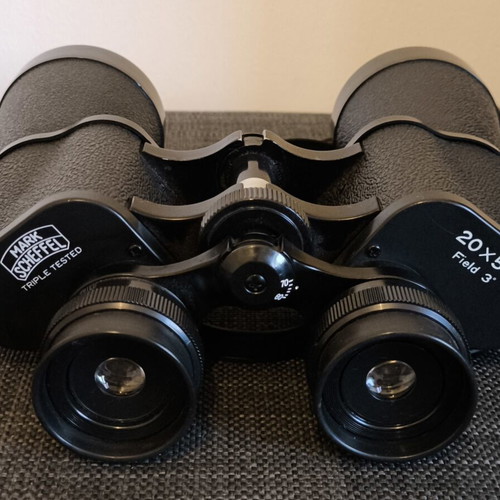 Mark Scheffel 20x50 Vintage Binoculars used with original case and manual