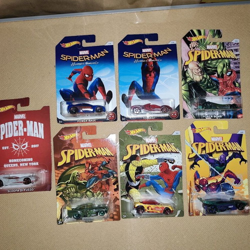 Hot Wheels Spiderman Homecoming set of 7 cars new
