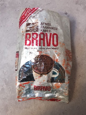Bravo coffee packaging from 1980s used, rare collectible