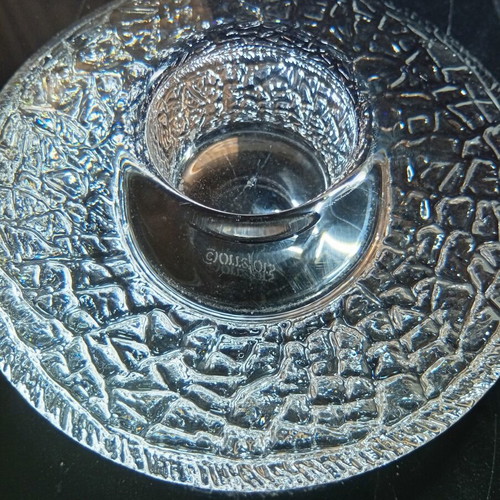 Orrefors Discus tealight candle holders set of 2, design by Lars Hellsten