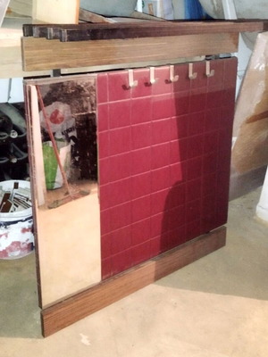 Vintage Mid Century Entrance Wardrobe Port Manteau with Mirror and Hooks