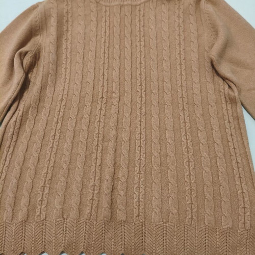 Women's cable knit turtleneck sweater camel/tan size M like new