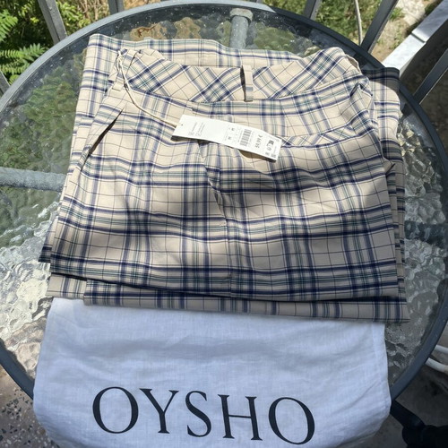 Oysho pants new, size M, beige and green