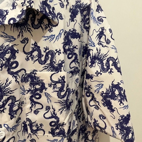 Dragon short-sleeve shirt new, size M-L, blue print