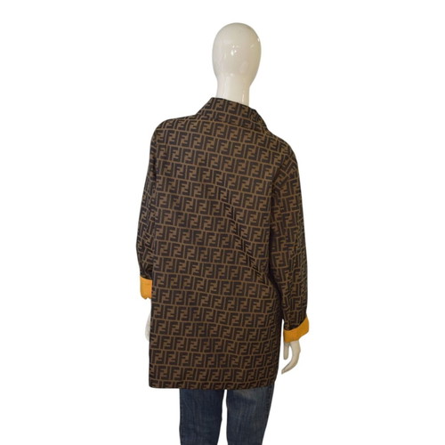 Fendi Jeans reversible Zucca FF monogram jacket, yellow, IT 42