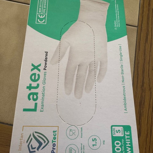 Latex Examination Gloves New, Size S, Pack of 100