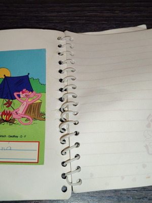 Small notebook used with creases and missing pages