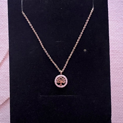 Necklace with tree design new, gold with adjustable chain