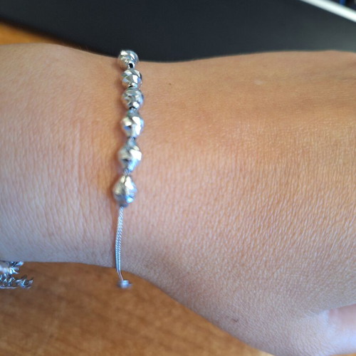 Silver 925 bracelet with hammered beads