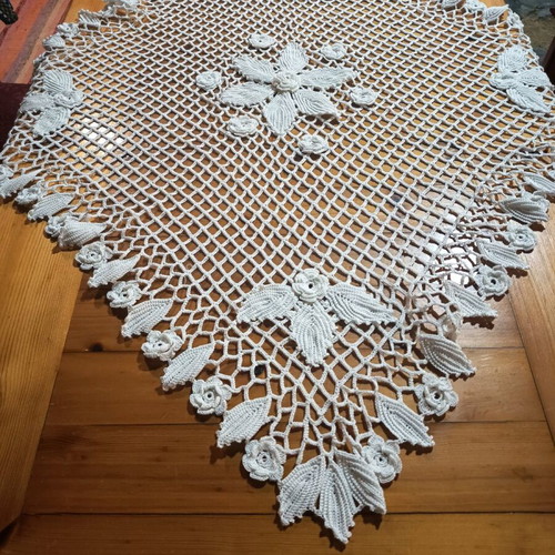 White crochet doilies, 3 different, new