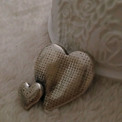 Handmade large silver 925 heart brooch/pendant new