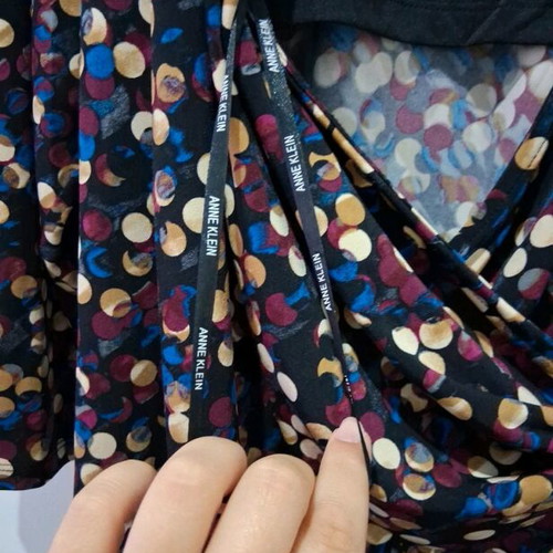 Anne Klein midi dress like new, black multicolor