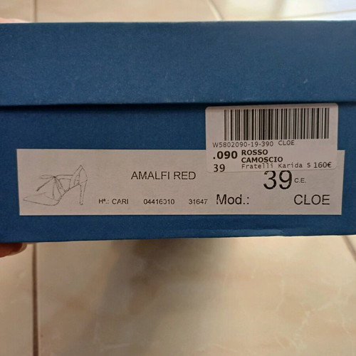 Karida heels like new, red suede leather, 9 cm heel, size 39