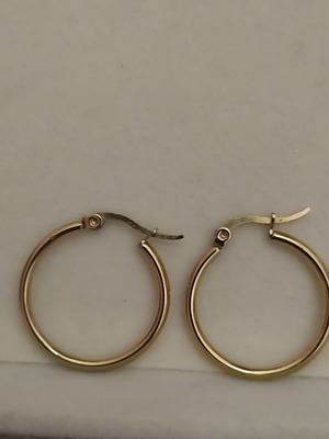 Gold stainless steel hoop earrings, Anna fine jewellery